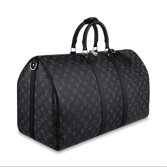 Louis Vuitton Black Logo Keepall 55 Bandouliére - Picture 3 of 7